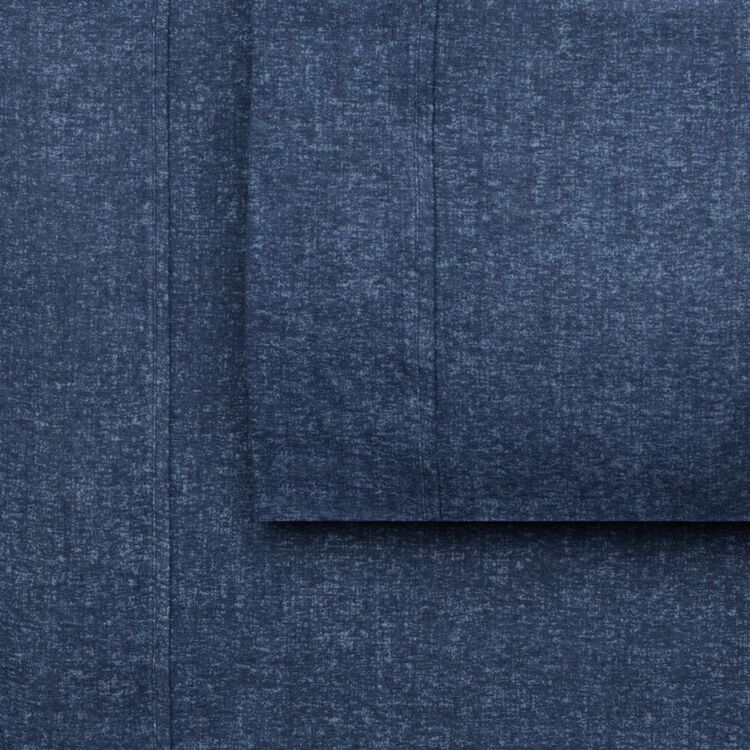 KOO Flannelette Printed Blu Marle Sheet Set