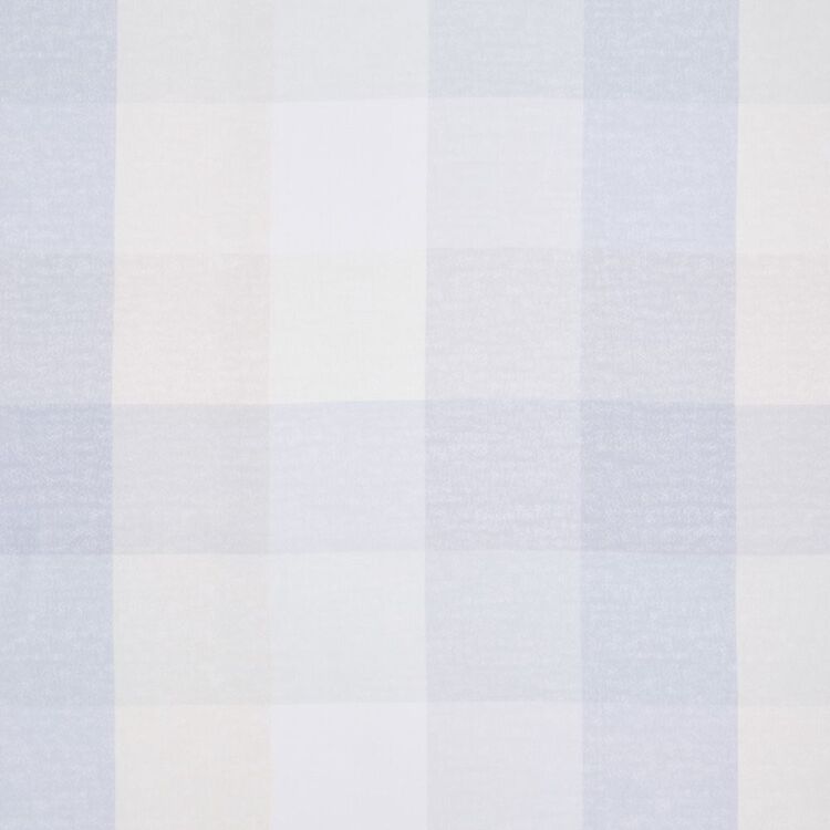 KOO Evie Check Sheer Rod Pocket Curtains Blue 140 x 213 cm