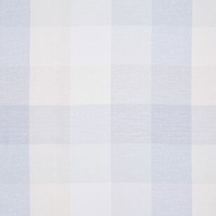 KOO Evie Check Sheer Rod Pocket Curtains Blue 140 x 213 cm