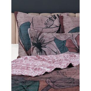 KOO Poppy Velvet Quilted Coverlet Set Pink & Multicoloured 220 x 240 cm