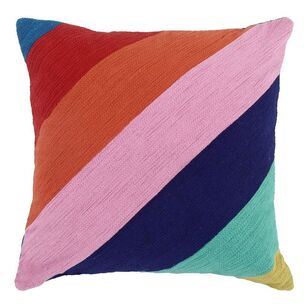 KOO Quinn Embroidered Stripe Cushion Multicoloured 50 x 50 cm