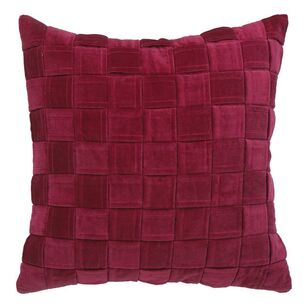 KOO Hollen Velvet Check Cushion Berry 50 x 50 cm