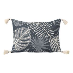 KOO Maile Embroidered Cushion Charcoal 40 x 60 cm
