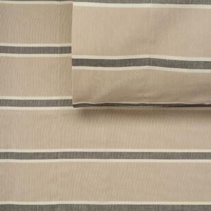 KOO Bamboo Linen Yarn Dyed Sheet Set Blacksand Stripe