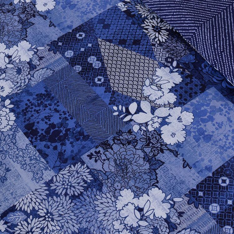 KOO Rioko Quilt Cover Set Blue