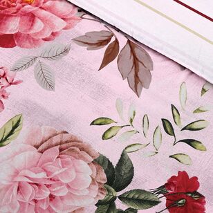 KOO Vintage Rose Quilt Cover Set Pink & Silver