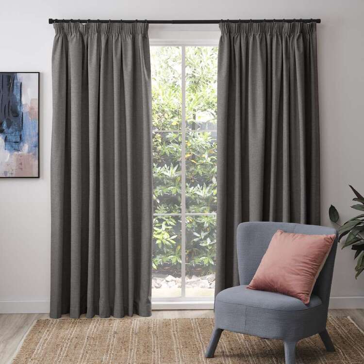 KOO Haven Blockout Pencil Pleat Curtains Pepper