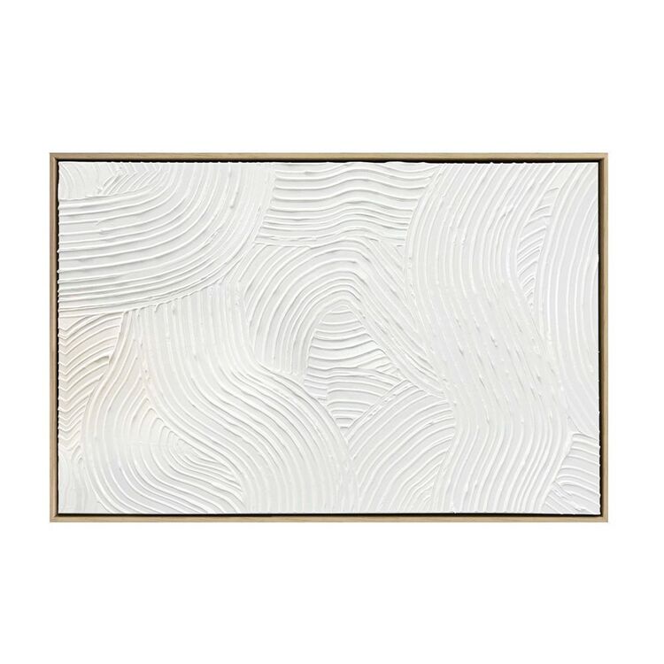 KOO Serene Haven Textured Framed Canvas White 65 x 42 cm