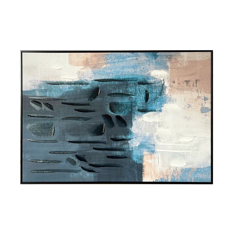 KOO Serene Haven Abstract Framed Canvas Blue 60 x 40 cm