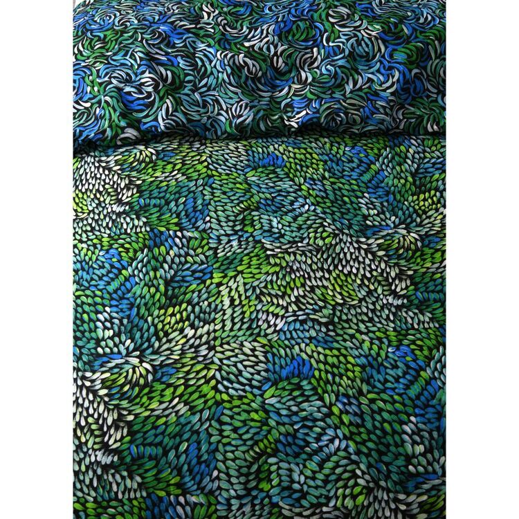 KOO Warlukulanga Nola Fisher Quilt Cover Set Blue & Green