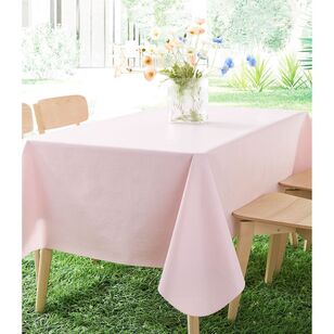 KOO Shelly Rose Flannel Back Tablecloth Pink