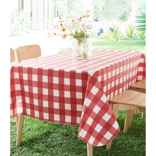 KOO Shelly Picnic Flannel Back Tablecloth Red