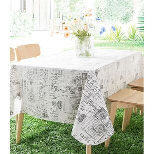 KOO Shelly Bistro Flannel Back Tablecloth Grey