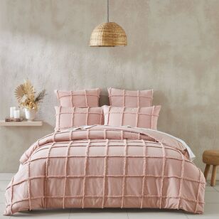 KOO Georgia Cotton Tufted Quilt Cover Set Pink