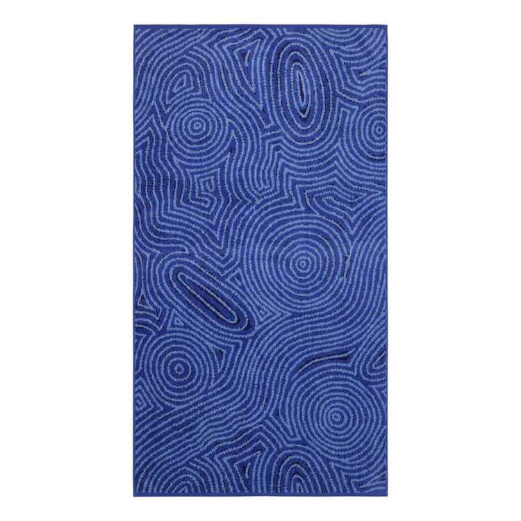 KOO Warlu Leah Sampson Beach Towel Blue 95 cm x 175 cm