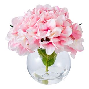 Rogue Pink Hydrangea Sphere Vase Pink & Glass