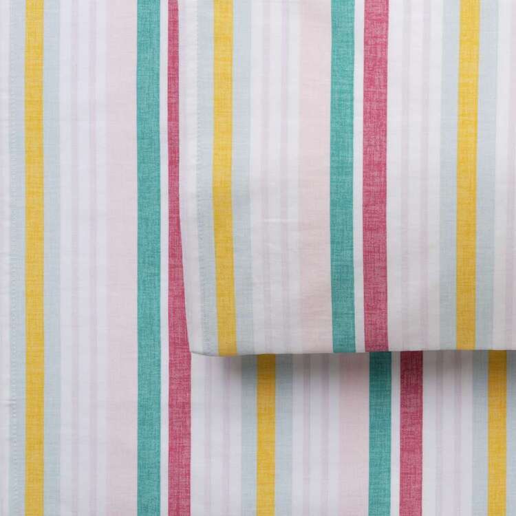 KOO Printed Washed Cotton Desert Sun Stripe 2 Pack Standard Pillowcases Desert Sun Stripe Standard