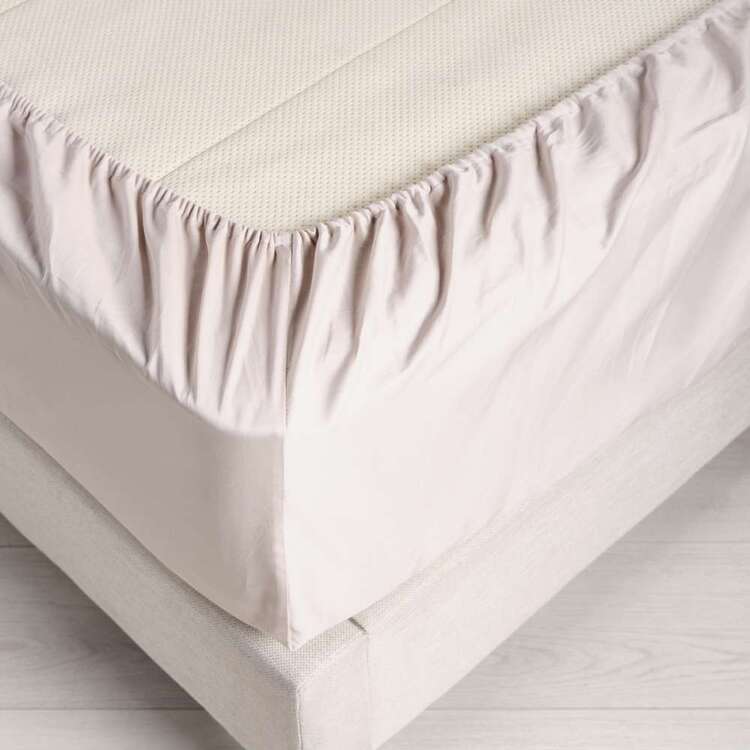 Silver Thread Sheets KOO 300 Thread Count Cotton Fitted Sheet Silver