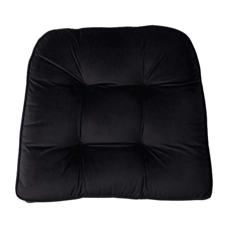 KOO Maddie Velvet Chair Pad Black 45 x 41 cm