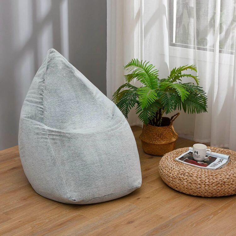 KOO Zada Faux Fur Bean Bag Grey 50X120Cm