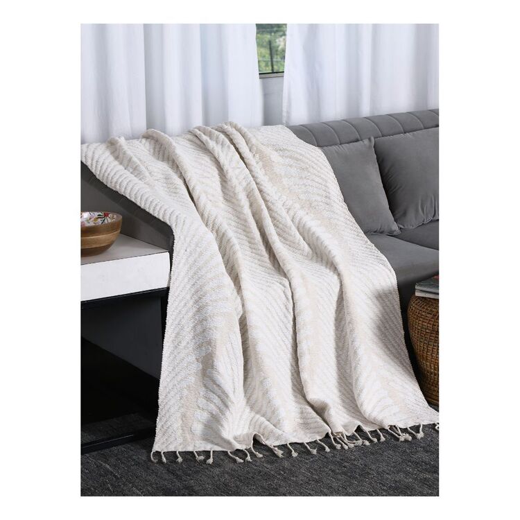 KOO Kendell Knitted Throw Natural 130 x 180 cm