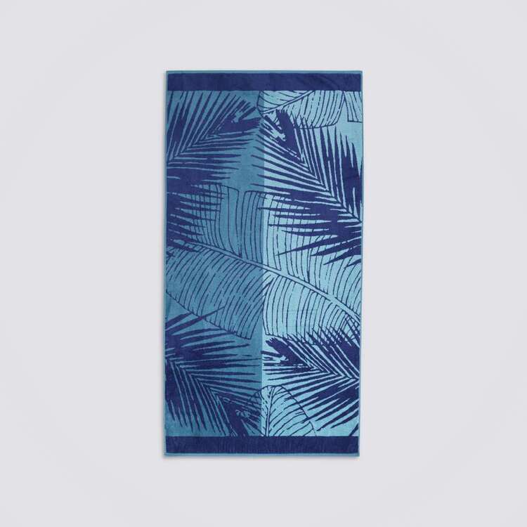 KOO Jacquard Kai Beach Towel  Blue Palm