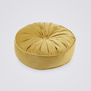 KOO Maddie Round Piped Velvet Cushion Honey 40 x 40 x 10 cm