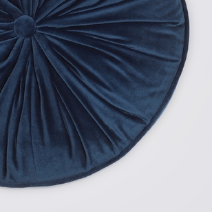 KOO Maddie Round Piped Velvet Cushion Navy 40 x 40 x 10 cm