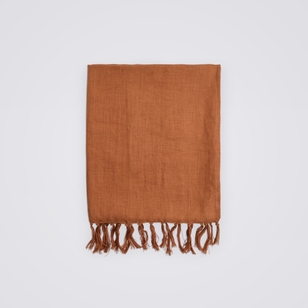 KOO Rohini Linen Throw Caramel 127 x 152 cm