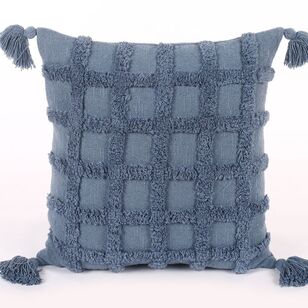 KOO Quinn Tufted Lattice Cushion Denim 50 x 50 cm
