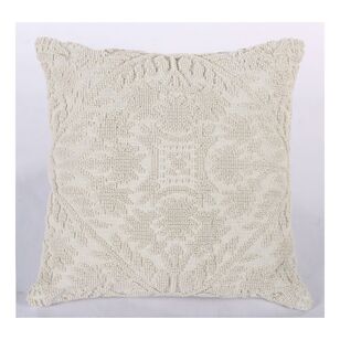 KOO Dahlia Jacquard Cushion Ivory 50 x 50 cm