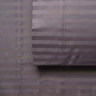 KOO 500 Thread Count Bamboo Rich Stripe Sheet Set Charcoal Queen