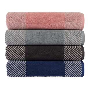 KOO Serene Check Towel Collection Blue